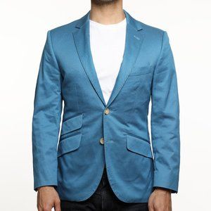 Indochino Blue Stretch Cotton Blazer 2-Button Made To Measure 36-in Chest Short